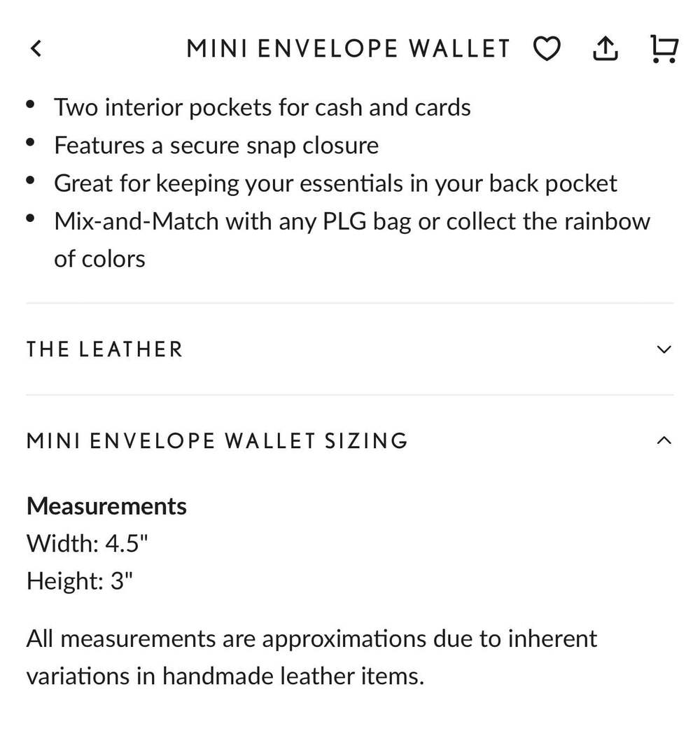 Portland Leather Goods Mini Envelope Wallet in Phoenix Leather Card Holder - Picture 5 of 5